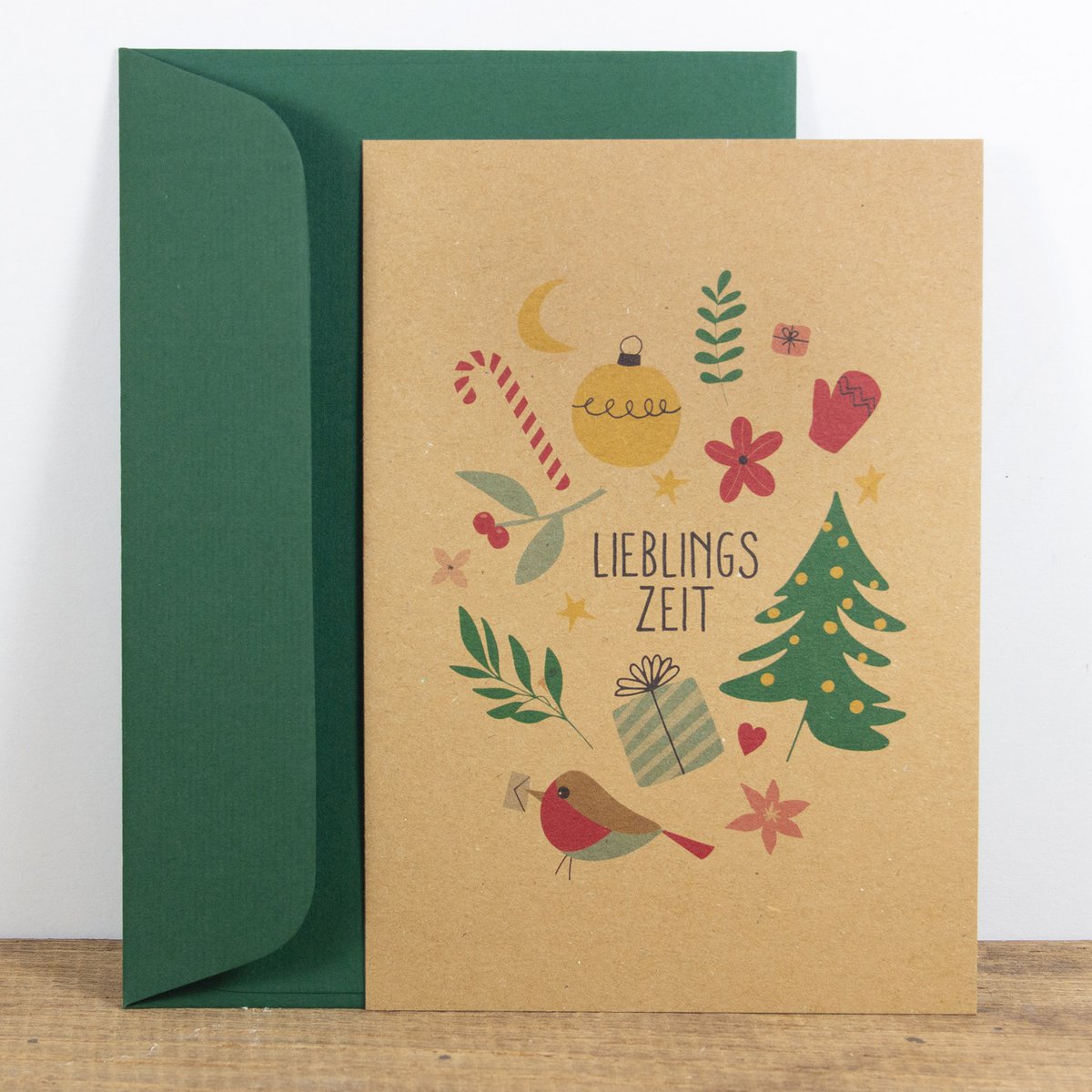 Postcard favorite time, optionally with envelope