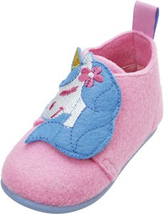 Felt slippers unicorn - lightpink