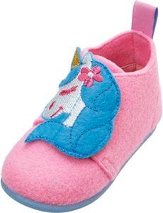 Felt slippers unicorn - lightpink