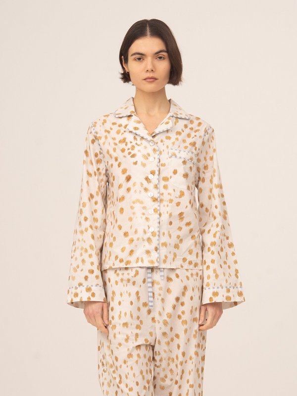 Camicia pigiama bianca con stampa cervo Bambi