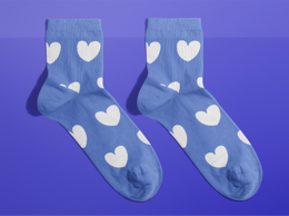 Socken - Die Unzertrennlichen - pastellblaues weißes Herz