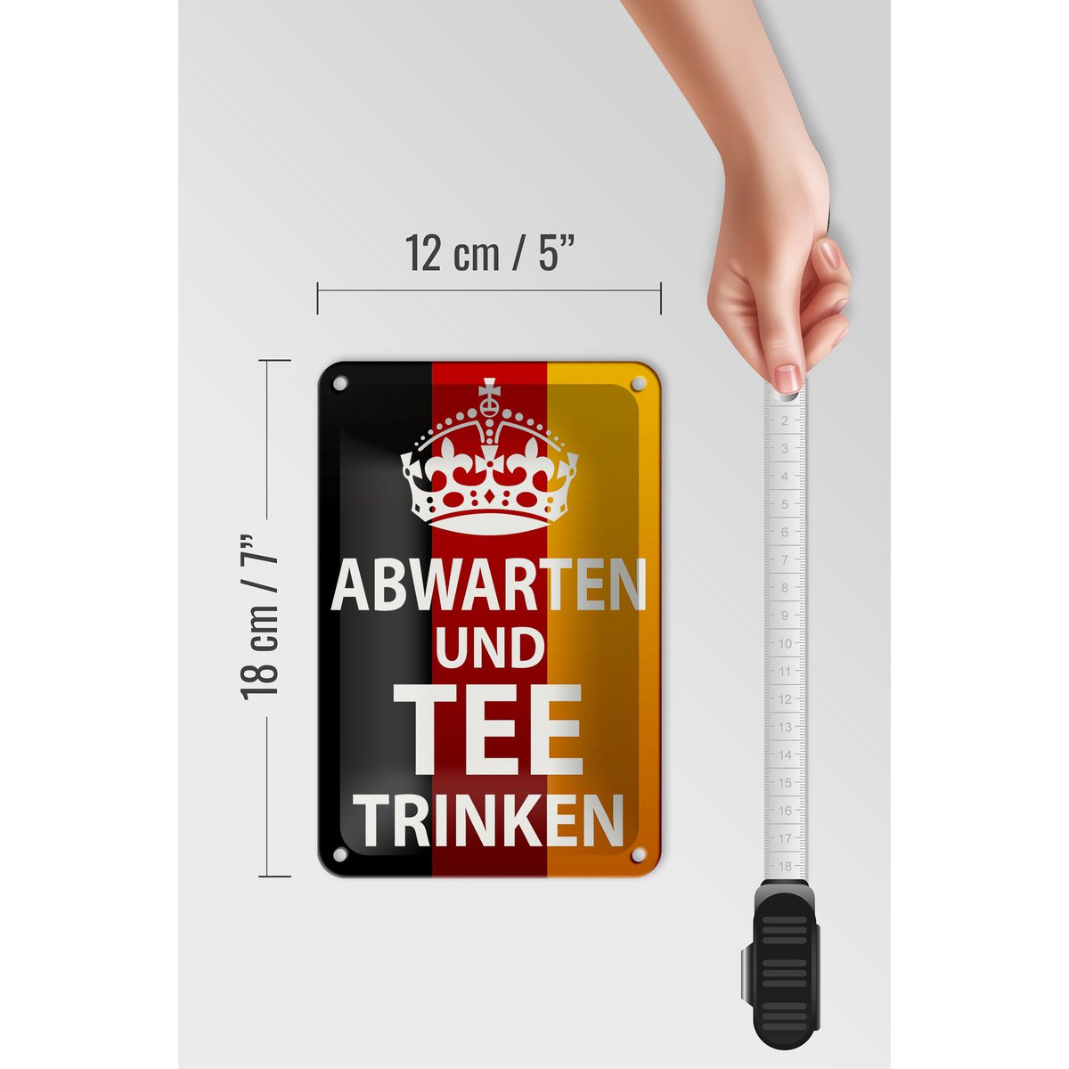 Tin sign saying 12x18cm Wait and drink tea decoration