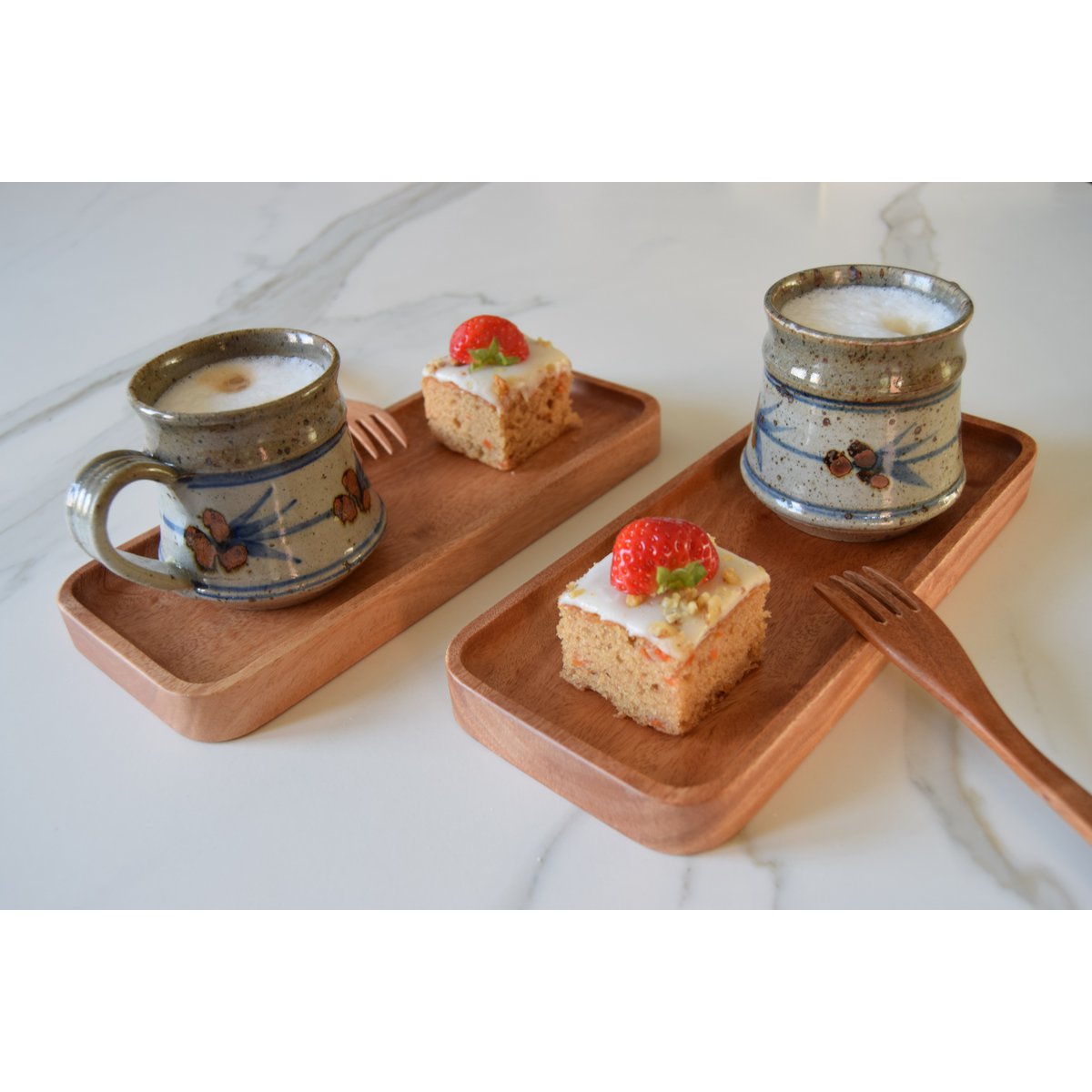 Handmade Tableware - Coffee Serving Tray 24x10 cm - Eco-friendly - Khaya Wood