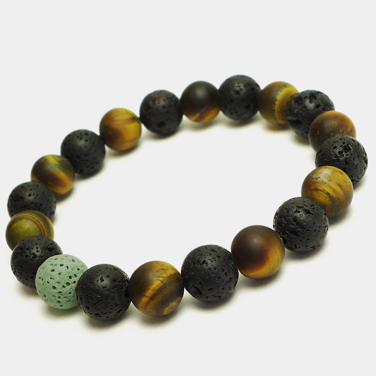 Pearl Power MR22 – men's bracelet made of natural stone with lava stone and tiger eye