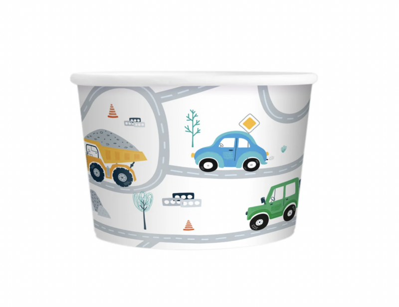Pojazdy z kubkami na lody | 6 sztuk | 150 ml