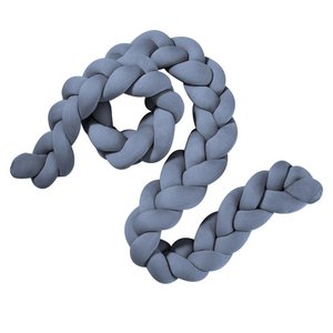 Blue braided bed bumper knitted