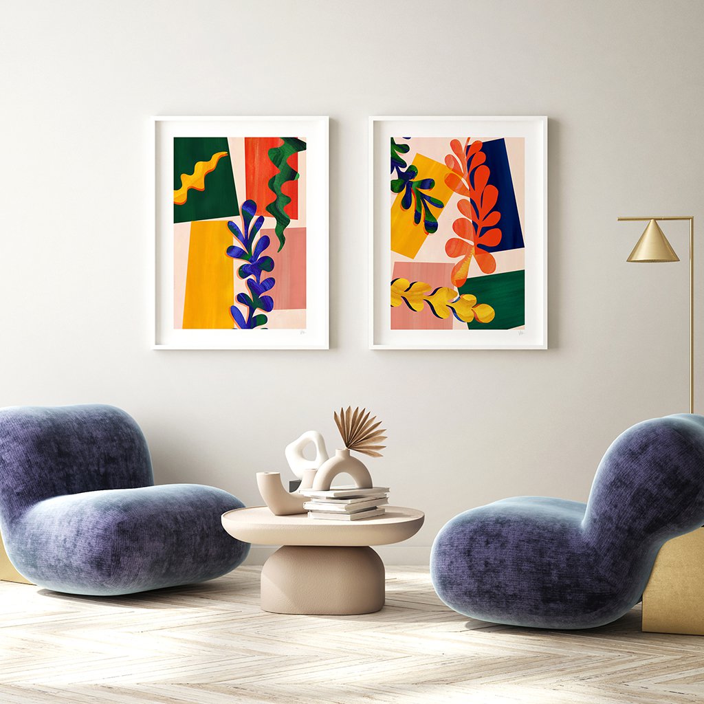 Foglia astratta colorata 1 stampa artistica