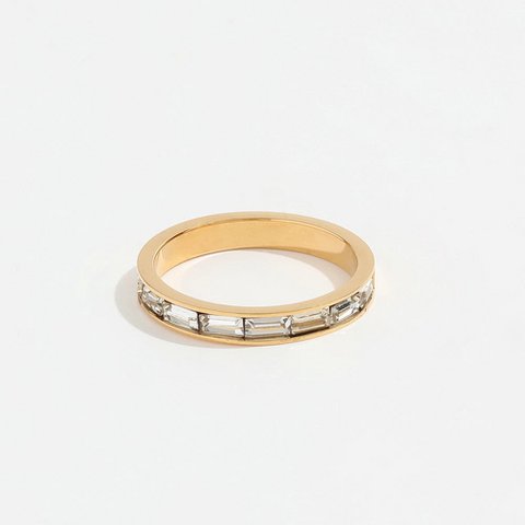 Samoa – Zierliches Baguette-Kristall-Goldband