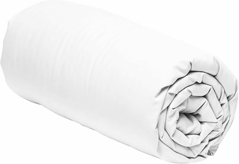 FITTED SHEET 160X200CM 100% COTTON PERCALE 80 THREADS/CM2 - 30CM CAP - UNI WHITE