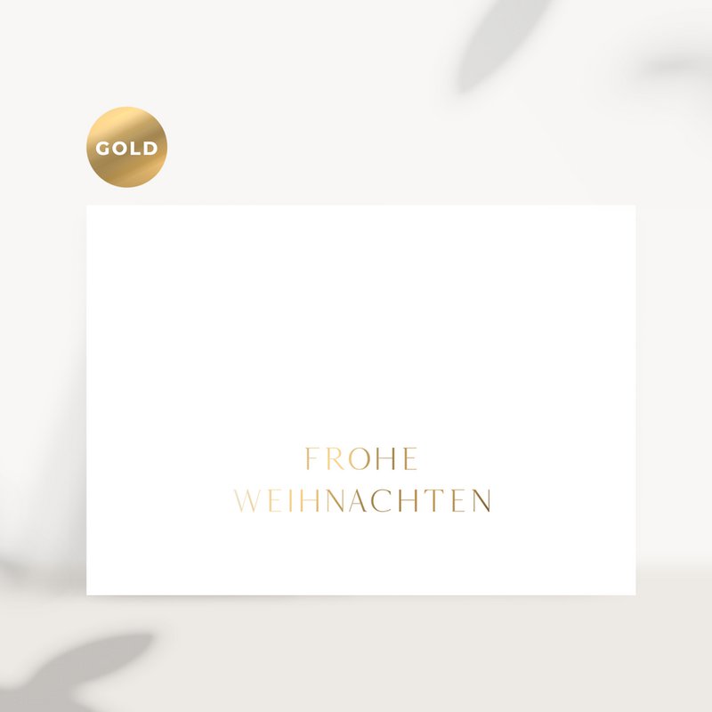 Christmas card - "Merry Christmas" card for Christmas with embossing hot foil gold (PU = 10 pieces)