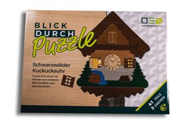 Doorkijkpuzzel: koekoeksklok uit het Zwarte Woud | Meerlaagse houten puzzel voor het hele gezin | Cadeau voor liefhebbers van het Zwarte Woud