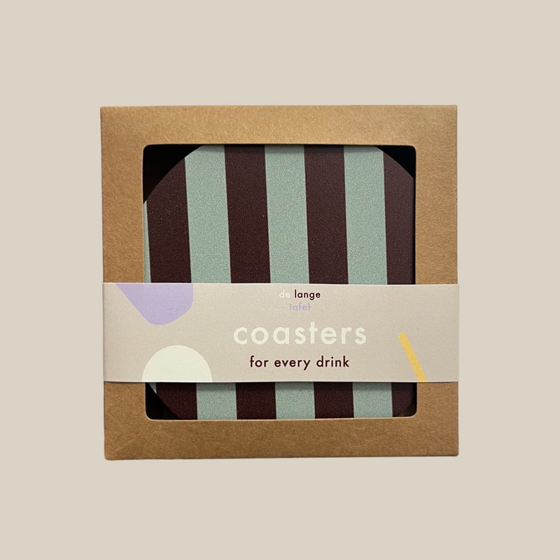 Coasters · Striped mint/eggplant