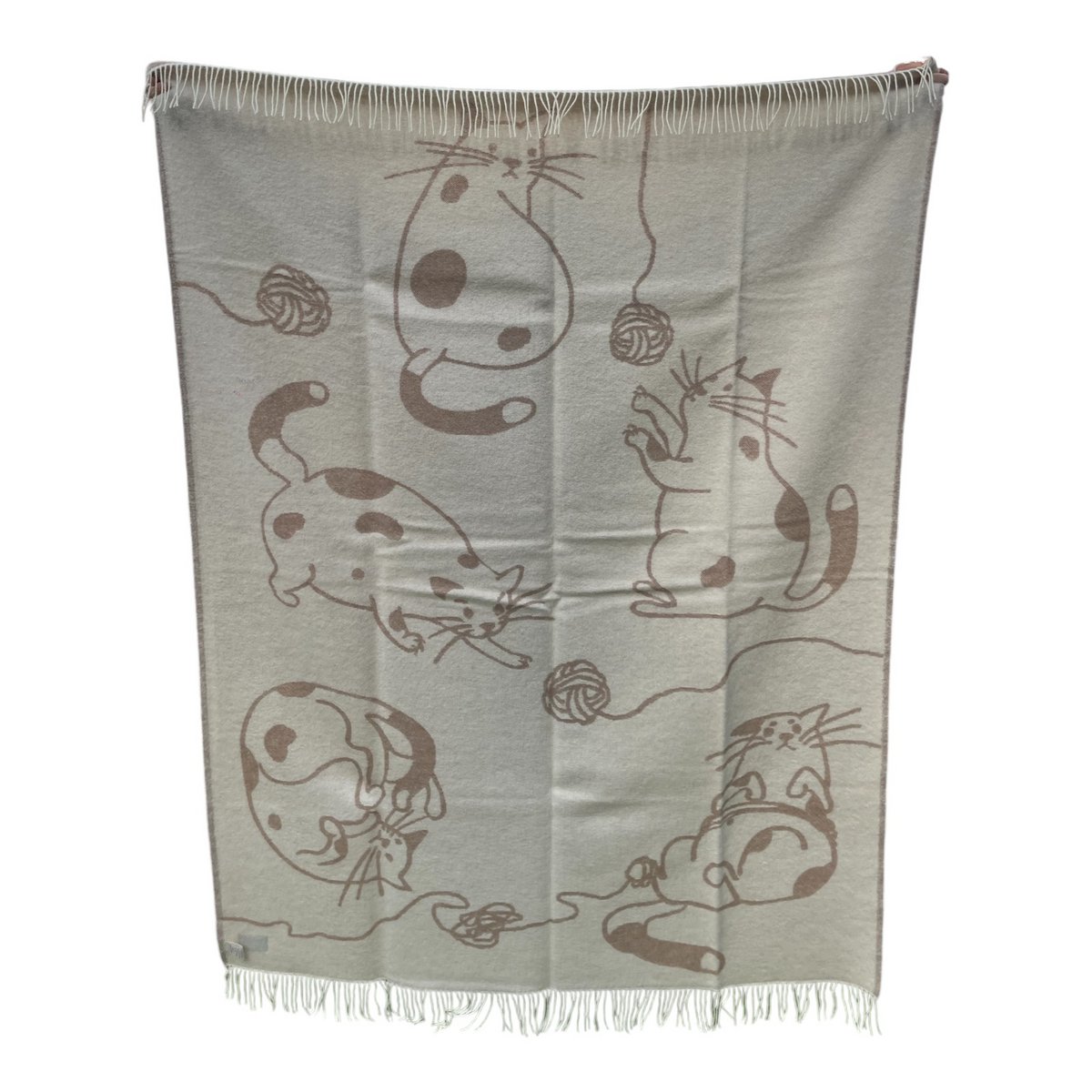 Plaid de chat ludique - 100% nz laine