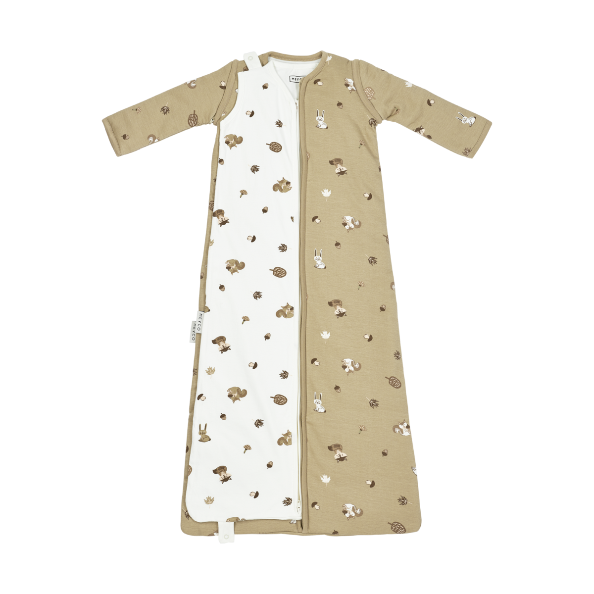 Schlafsack 4-Jahreszeiten-Interlock-Jersey Forest Animals Sand Einheitsgröße