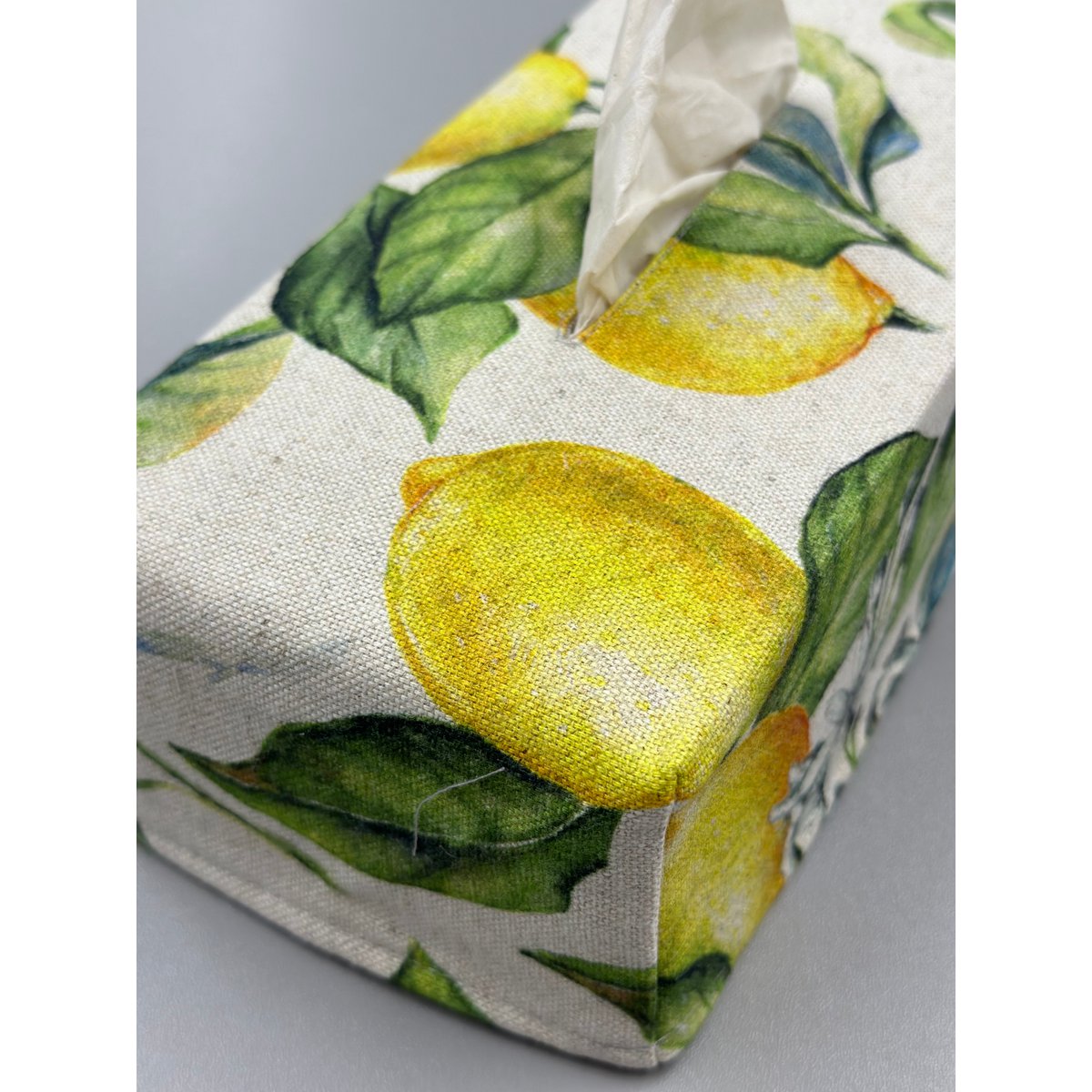 Tissue Box Cover | Citron linned
