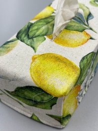 Tissue Box Cover | Citron linned