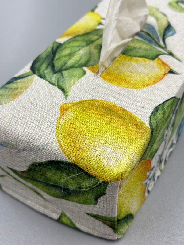 Tissue Box Cover | Citron linned