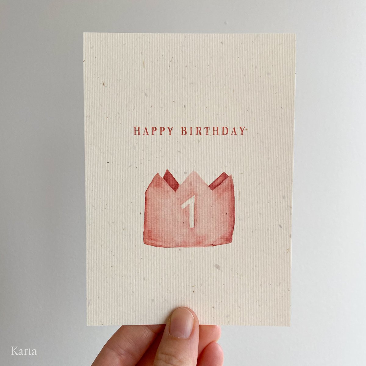 Biglietto di auguri - corona rosa