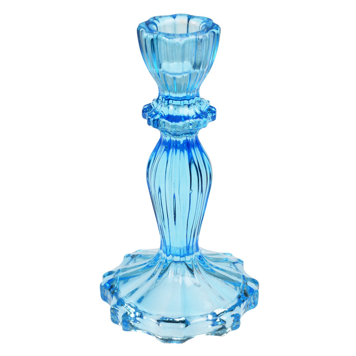 Hoher Kerzenhalter aus Glas – Blau