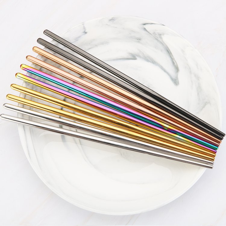 Pair of Reusable Chopsticks - Stainless steel - 5 colors available
