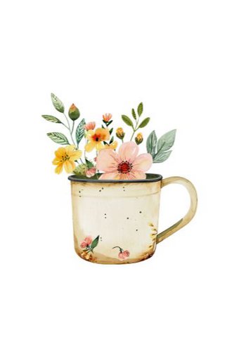 Duurzame kaart - Cup of flowers