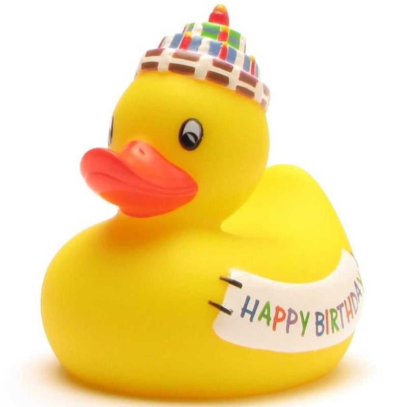 Quietscheentchen "Happy Birthday"-Gummiente