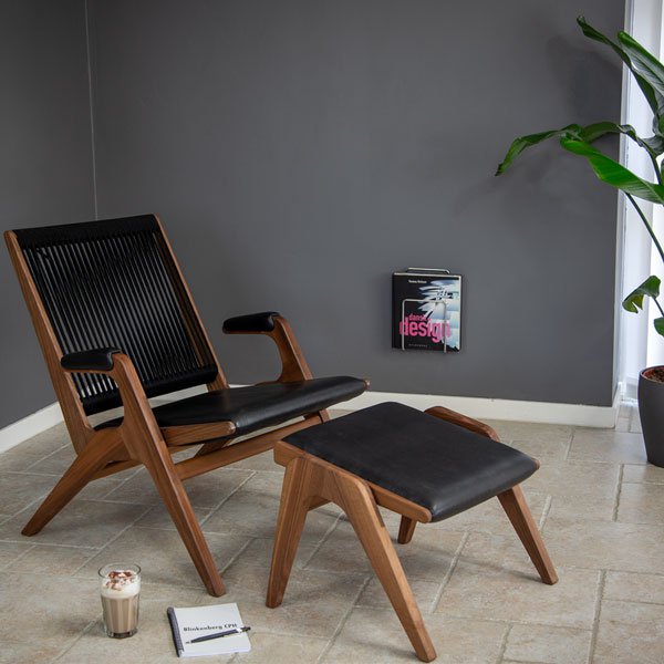 F∏-Chaiselounge, Nogal / Negro / Negro