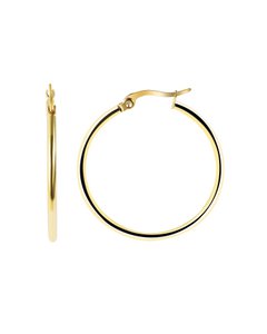 "Edina", accent stainless steel hoop earrings Ø 35 mm, gold-colored