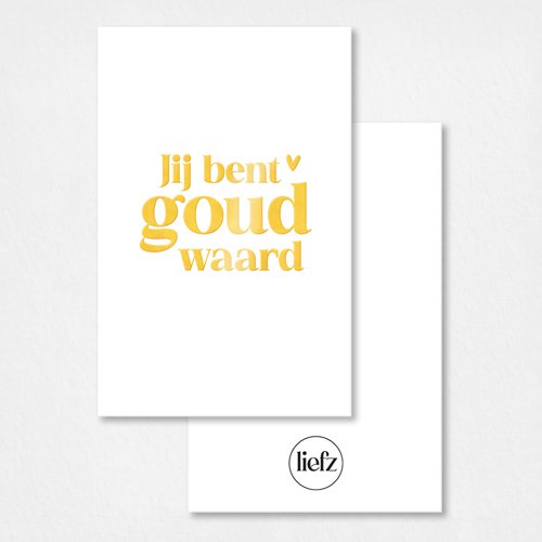 Mini card | You are worth gold | Gold foil