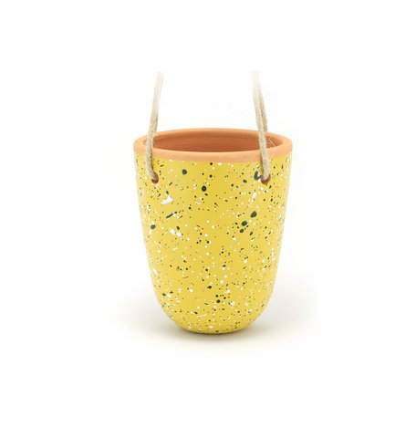 Splashed hanging planter mustard M