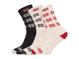 A few 80% wool socks Norway flag and star design