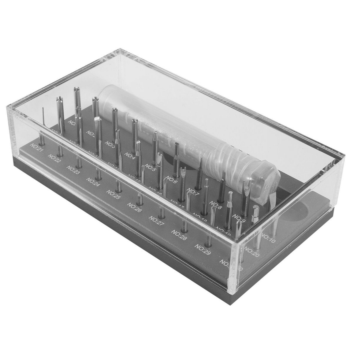 Set multifuncional con 30 accesorios para trabajos de relojería.