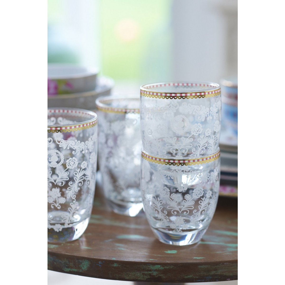Water Glass Floral 280ml