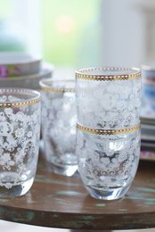 Water Glass Floral 280ml