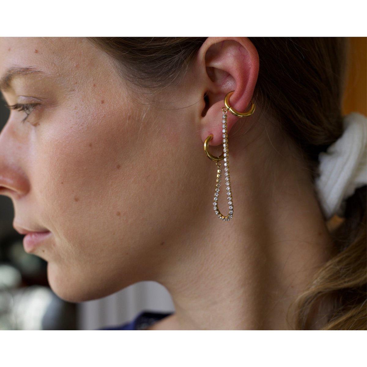 Chesil - Double Piercing Chain Earrings