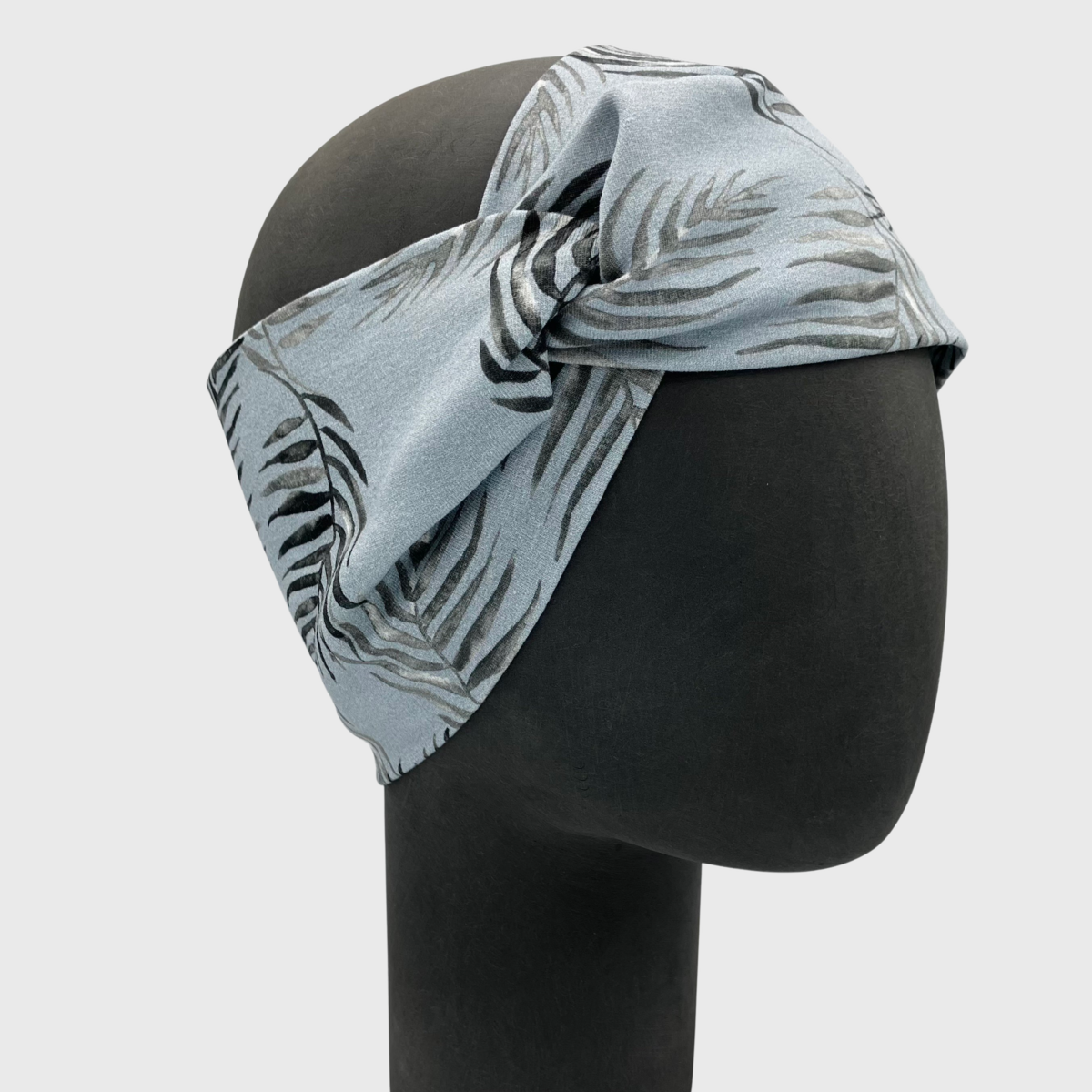 Bandeau Stirnband Hellblau Silbergrau Bio Baumwolle Jersey | Made in Austria