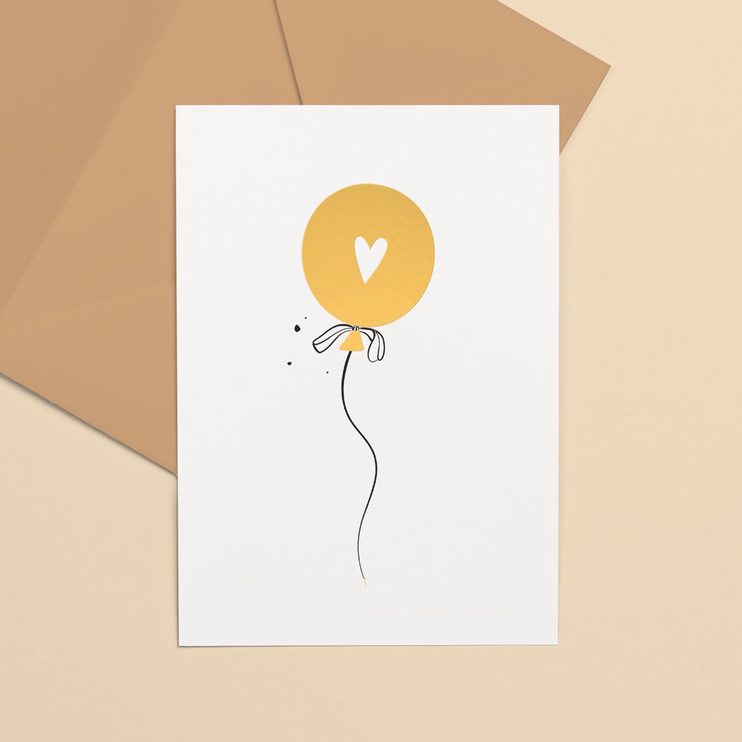 Tarjeta de felicitación Goudfolie | Globo