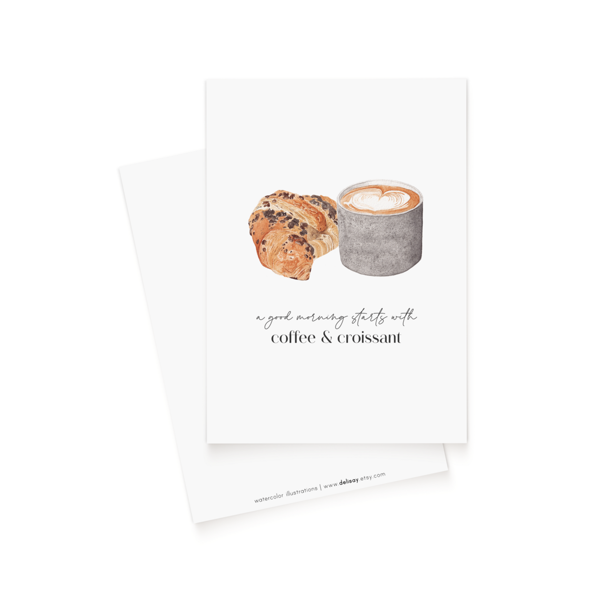 Postcard "Coffee & Croissant"