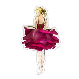 Tarjeta plegable Rose Ballet con imán