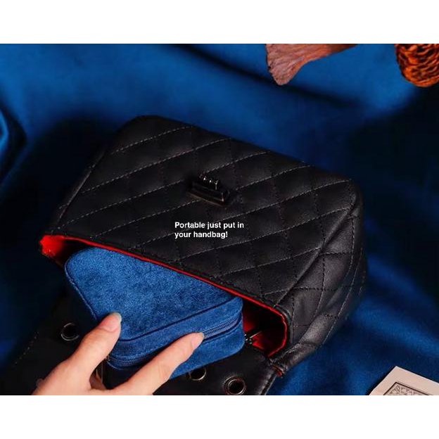 Vintage-Inspired Portable Velvet Travel Jewelry Box