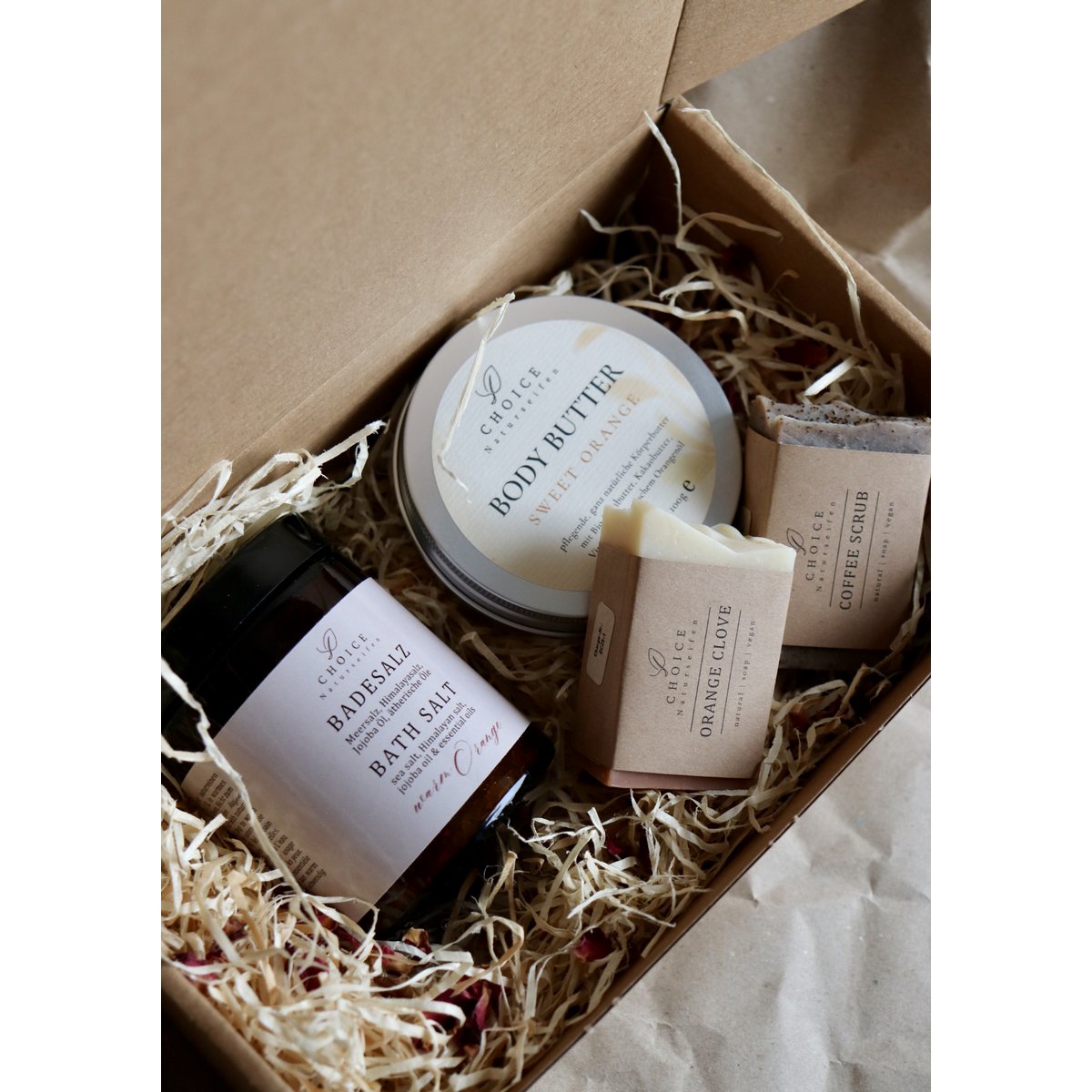 WELLNESS gavesæt: badesalt, sæber, bodybutter