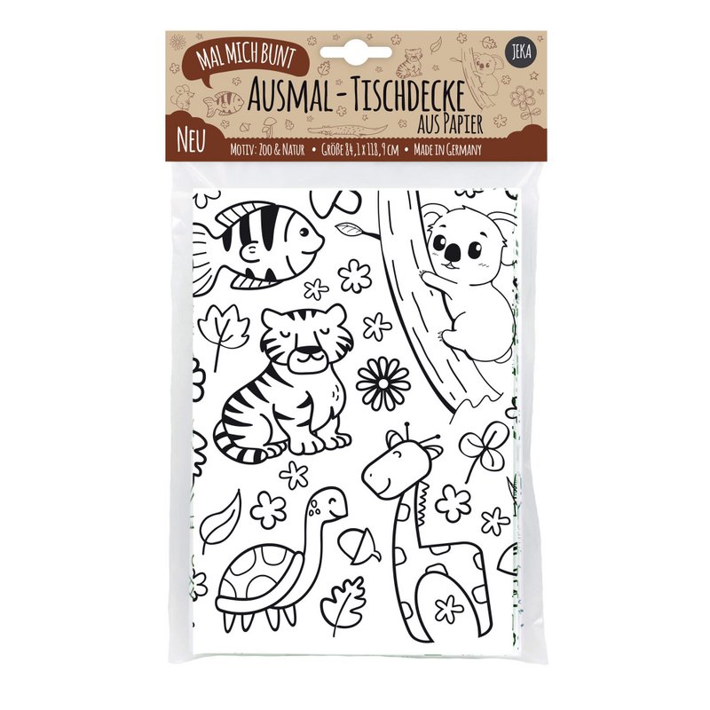 Color-in tablecloth motif Zoo & Nature