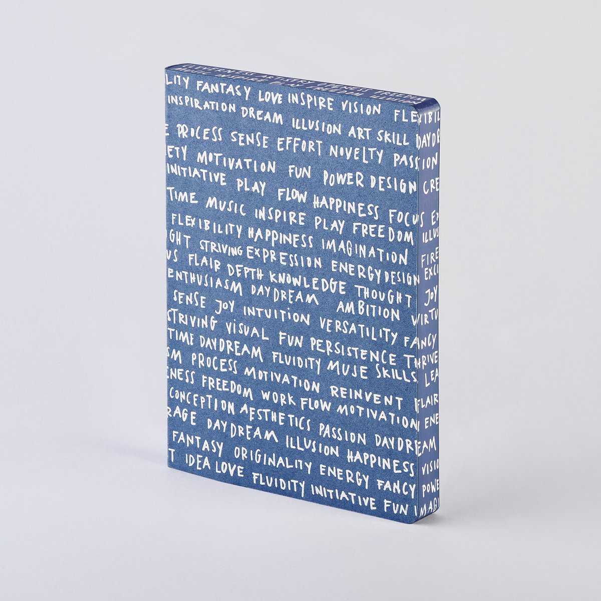 Gry słowne - grafika L | Notatnik A5+ | Dziennik z kropkami | Kropki 3,5mm | 256 ponumerowanych stron | Papier Premium 120g | recyceltes Denim - Materiał | wyprodukowane w Niemczech w sposób zrównoważony