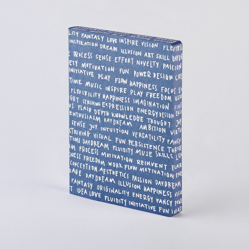 Giochi di parole - Grafica L | Quaderno A5+ | Diario punteggiato | Punti da 3,5 mm | 256 pagine numerate | Carta Premium da 120 g | ricicla Denim - Materiale | prodotto in modo sostenibile in Germania
