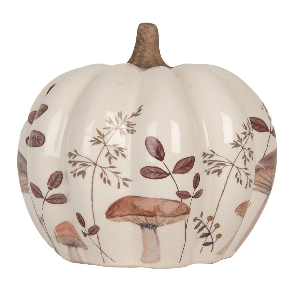 Beeld Pompoen Ø 14x13 cm Beige Keramiek