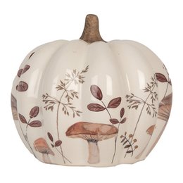Skulptur Græskar Ø 14x13 cm Beige Keramik