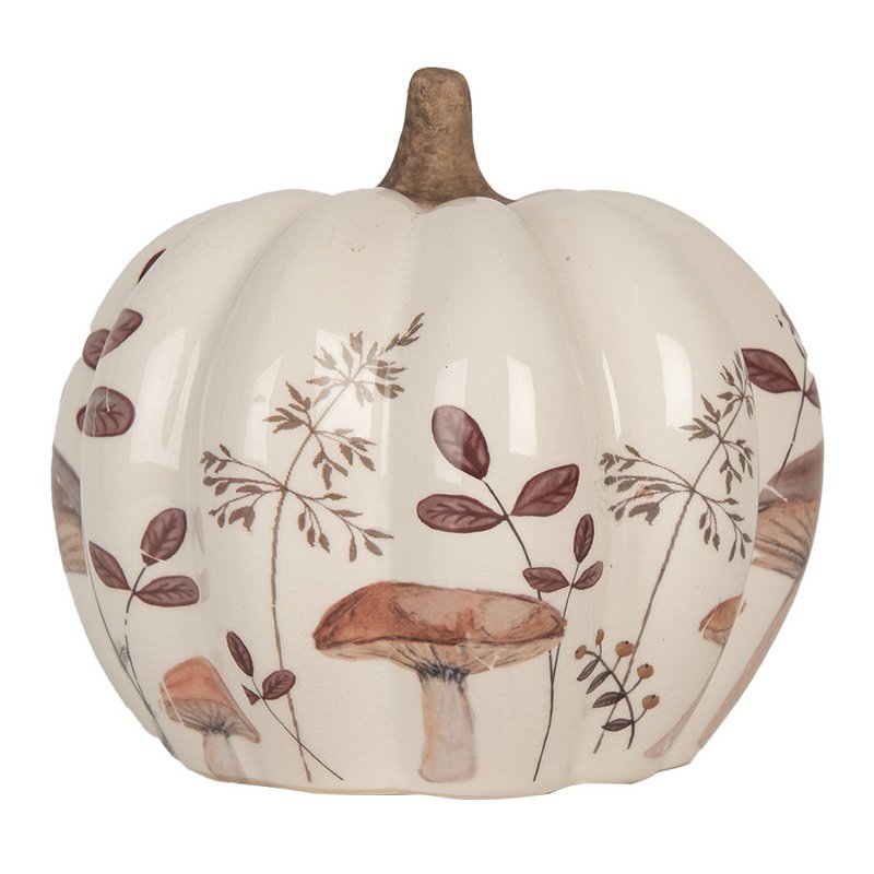 Escultura Calabaza Ø 14x13 cm Cerámica Beige