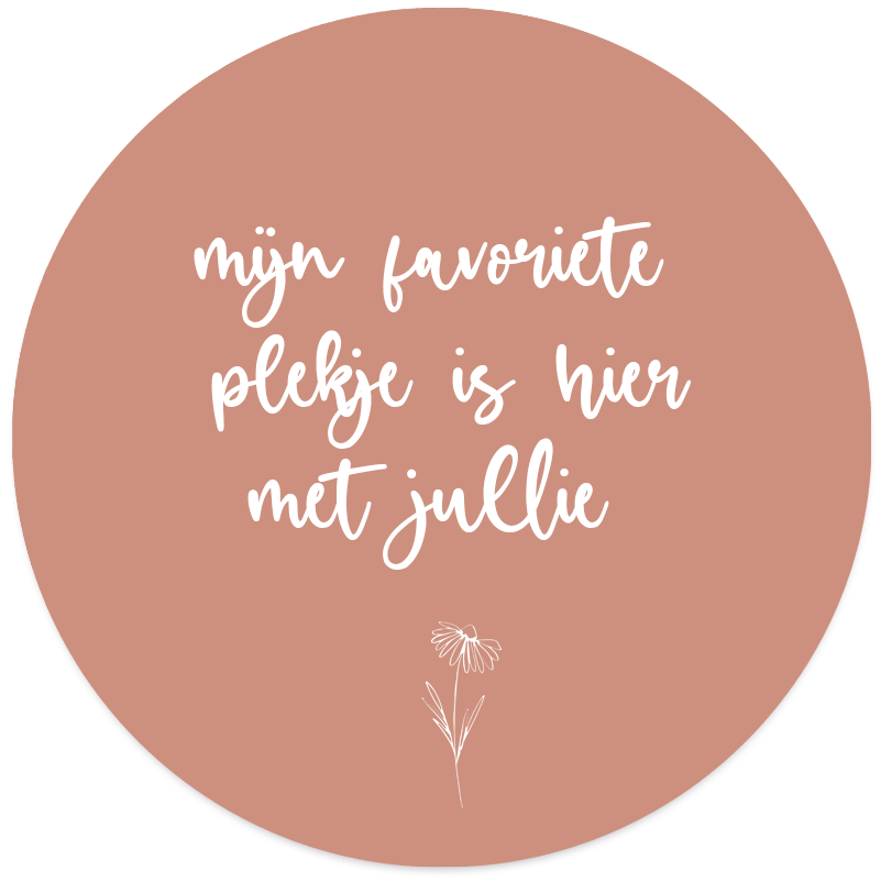 Muurcirkel mijn favoriete plekje is hier met jullie roze