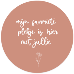 Muurcirkel mijn favoriete plekje is hier met jullie roze