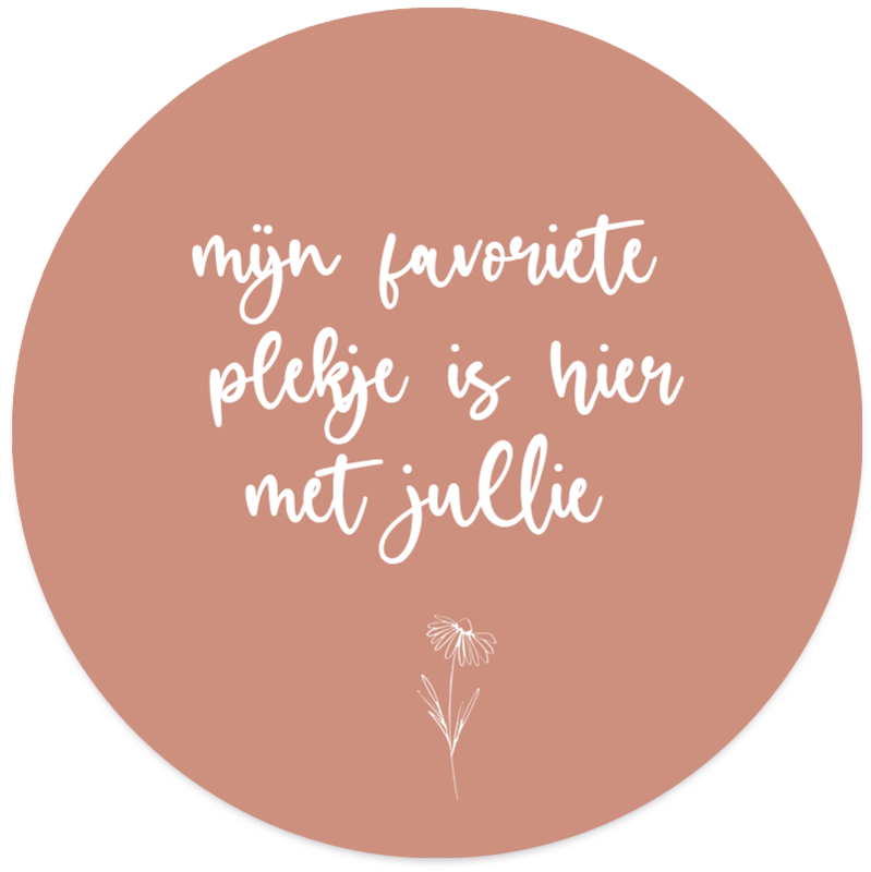 Muurcirkel mijn favoriete plekje is hier met jullie roze